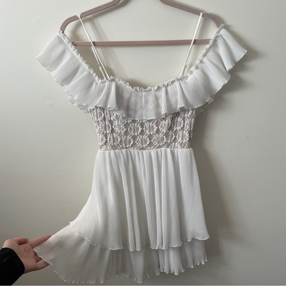Bridal Honeymoon Romper White Lace/Chiffon by Saints + Secrets Size S